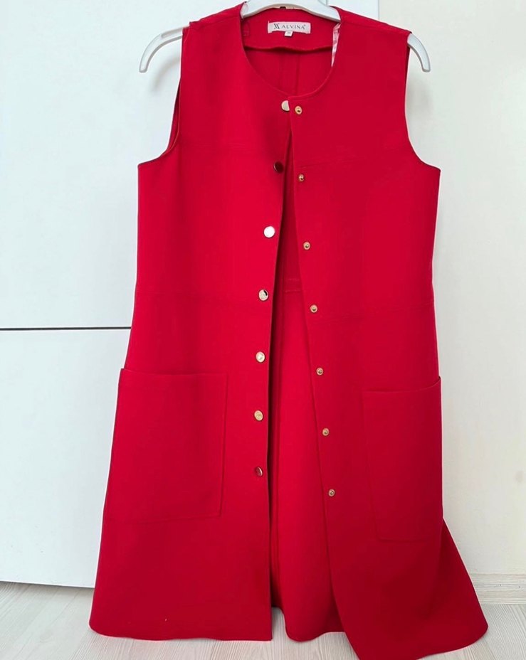Alvina markalı kırmızı yelek 36 beden - Görsel 4