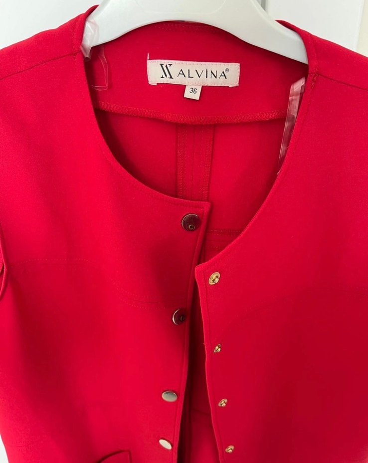 Alvina markalı kırmızı yelek 36 beden - Görsel 2