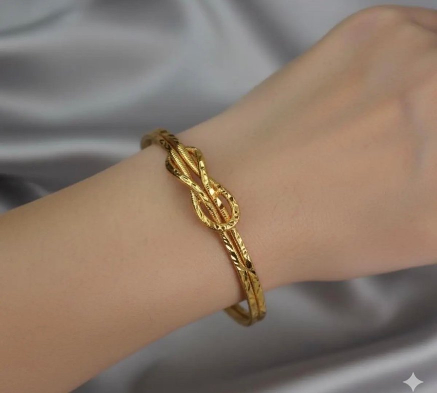 Altın kaplama Aşk düğümlü Ajda Bileklik 22 ayar - Görsel 4