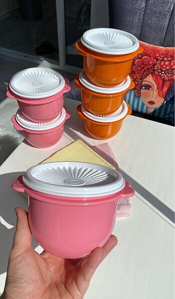 Beden Tupperware yıldız kaplar 2li