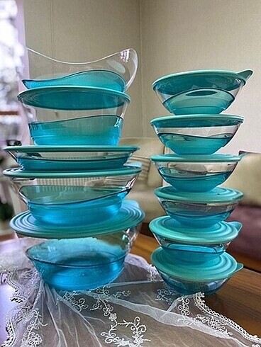 Tupperware damla set saklama ve servis kabı 11 li set