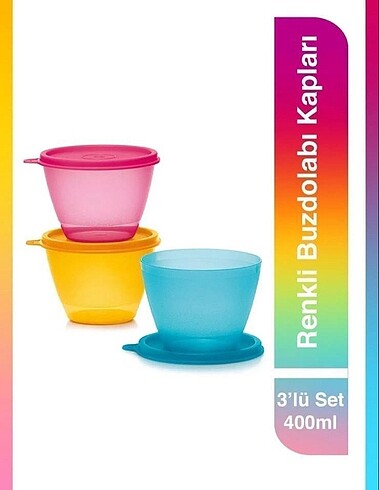 Tupperware renkli buzdolabı saklama kabı