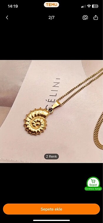 Sheinside Deniz kabuğu çelik kolye