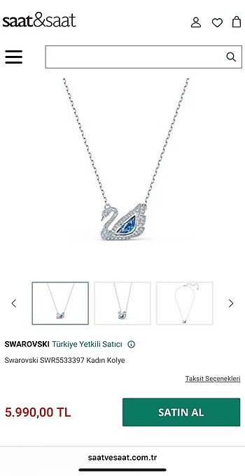Swarovski Dazzling Swan kolye