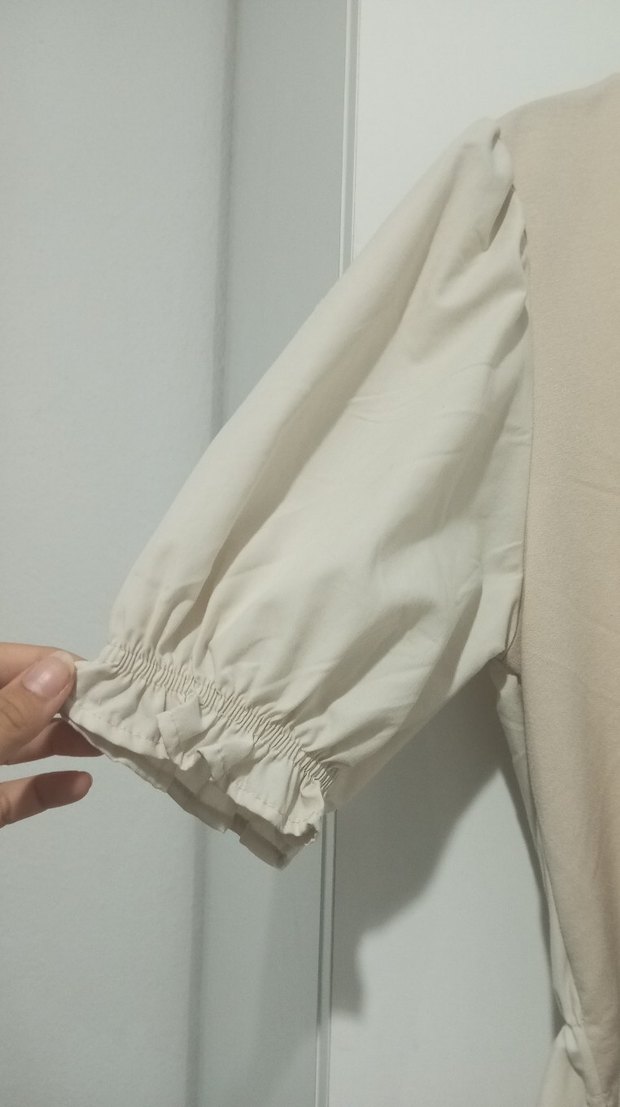 Kızlar için bol kesim baskılı bej tişört - Görsel 2