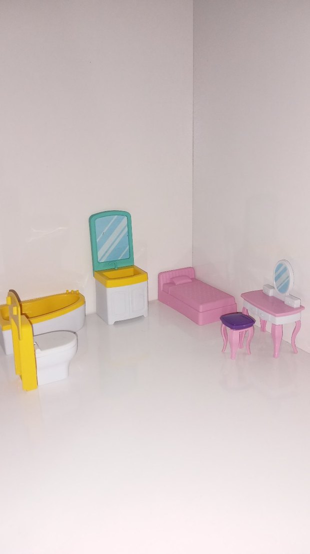 Pastel Renkli Oyuncak Bebek Mobilyası Seti - Görsel 3