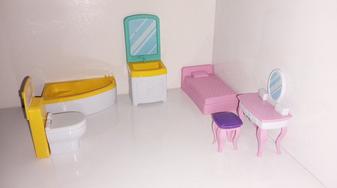 Pastel Renkli Oyuncak Bebek Mobilyası Seti - Görsel 2