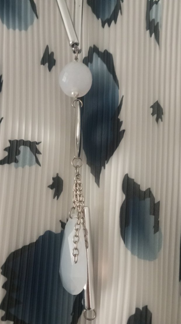 Beyaz Pilili Uzun Kollu Salaş Bluz - Görsel 3