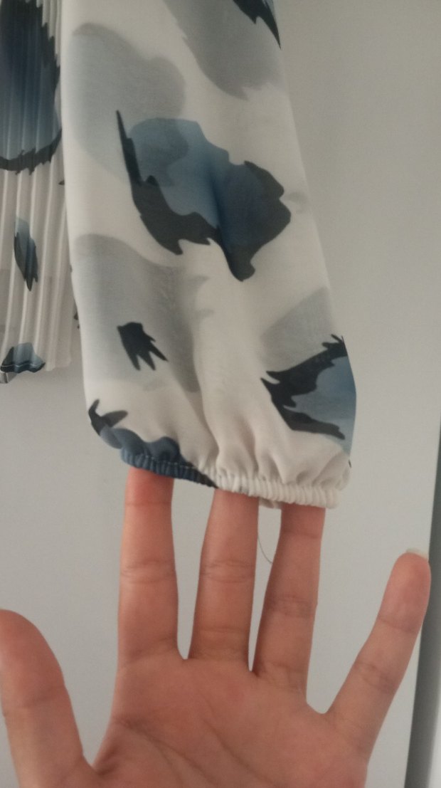 Beyaz Pilili Uzun Kollu Salaş Bluz - Görsel 4