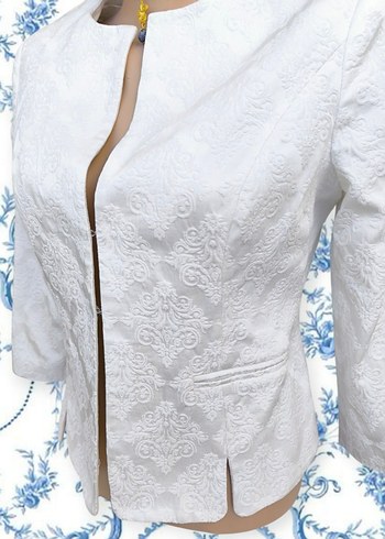 s Beden Victorian Kabartmalı Blazer/Ceket