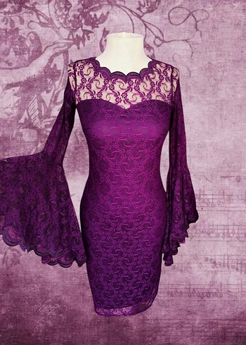 m Beden Gothic Dantelli Elbise