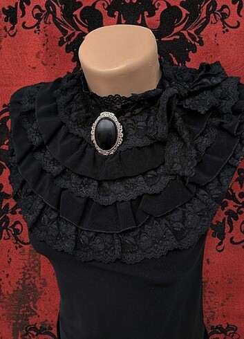 Killstar Gothic Fırfırlı Bluz