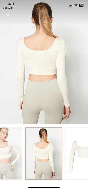 Trendyol & Milla kare yaka crop