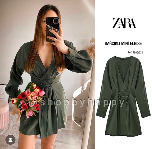 m Beden zara bağcık detaylı elbise