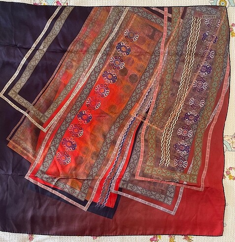 Armine silk ipek bordo desenli