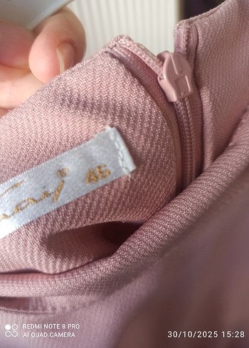 Pembe Uzun Kollu Düz Uzun Elbise - Görsel 3