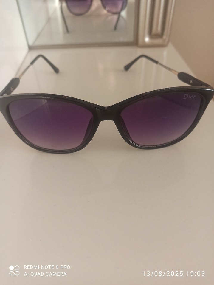 Dior Parlak Mor Gotik Kadın Güneş Gözlüğü - Görsel 3