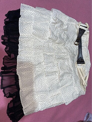 American Vintage lolita kemerli mini puantiye etek