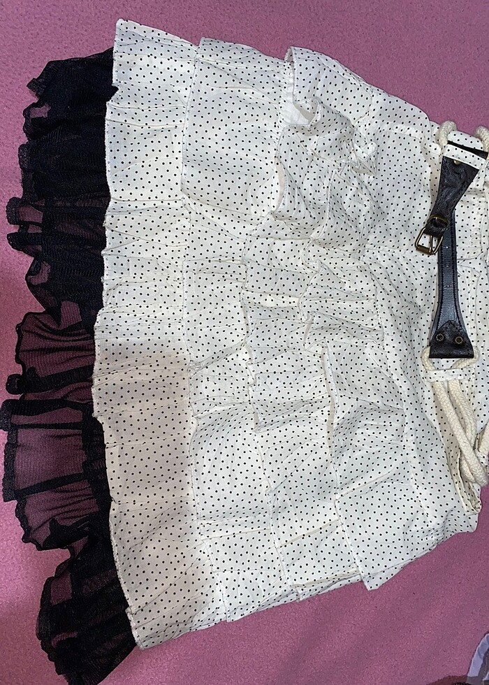 lolita kemerli mini puantiye etek - Görsel 2