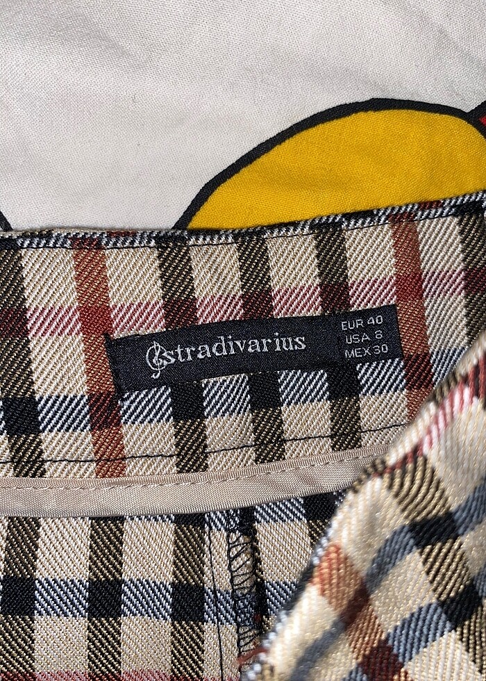 vintage ekose şort etek - Görsel 3