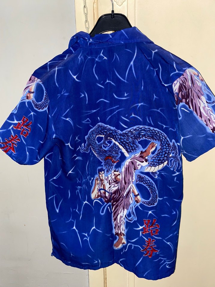 unisex vintage dragon anime gömlek - Görsel 2