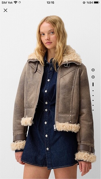 bershka içi kürklü mont