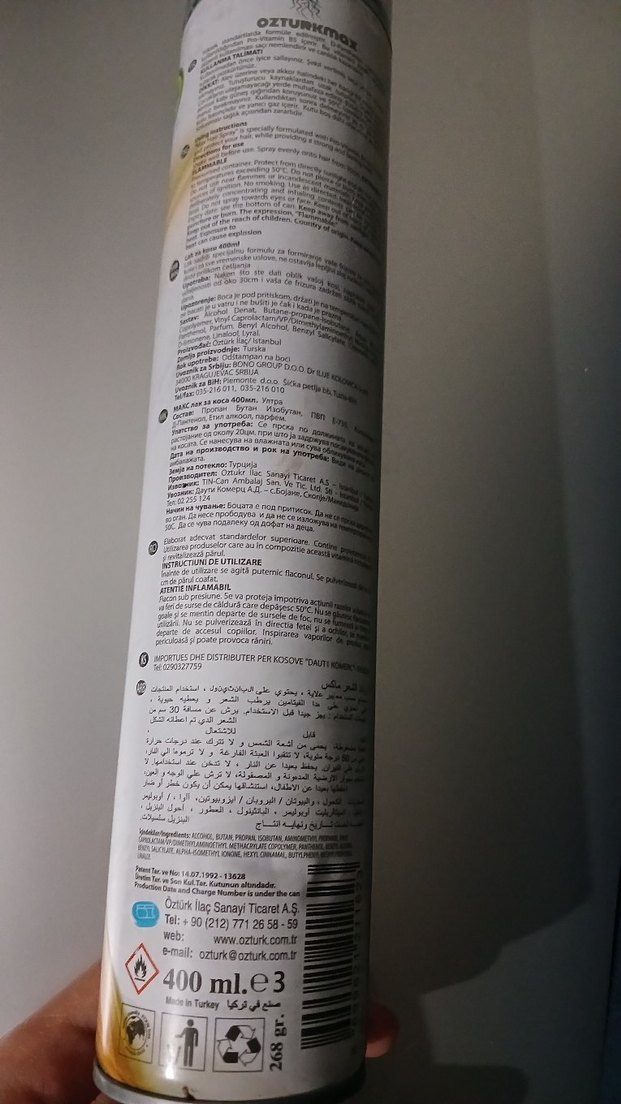 Ultra tutucu sabitleyici Saç Spreyi - Görsel 2