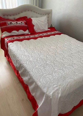 İşlemeli Çift Kişilik Pike Takımı - Görsel 2