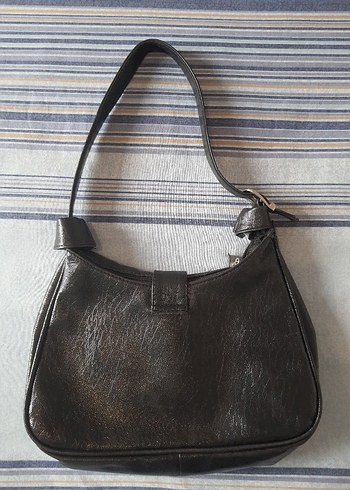 Zara Siyah Deri Kadın Vintage Çanta