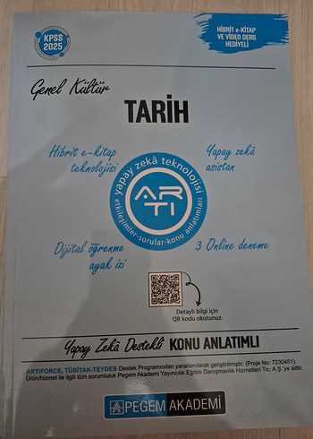 Pegem Akademi KPSS 2025 Tarih Konu Anlatımı Kitabı