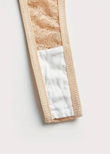 Ten rengi Dantelli İnce Askılı Kadın bodysuit - Görsel 5