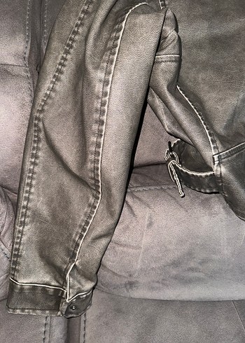 xl Beden gri Renk Pull&bear Kadın Deri Ceket