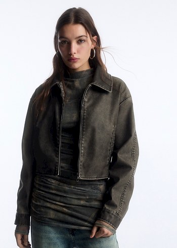 Pull and Bear Pull&bear Kadın Deri Ceket