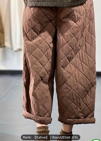 Kadın Kahverengi Bol Kesim  Pantolon - Görsel 3