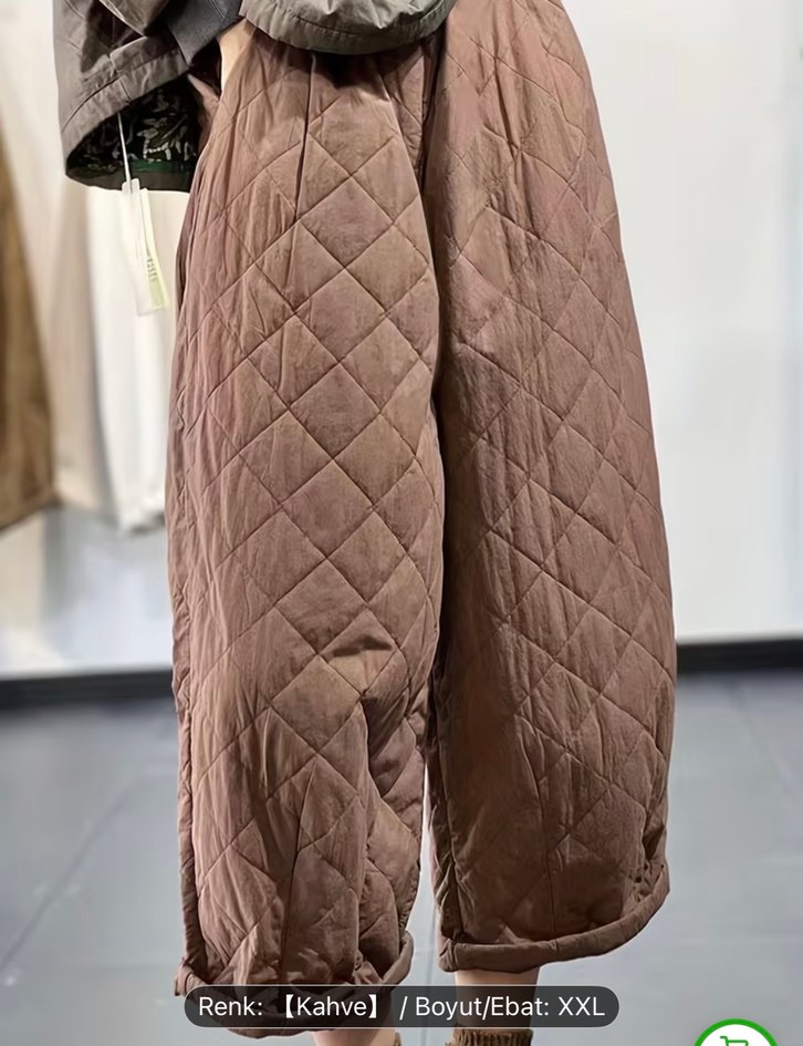 Kadın Kahverengi Bol Kesim  Pantolon - Görsel 2