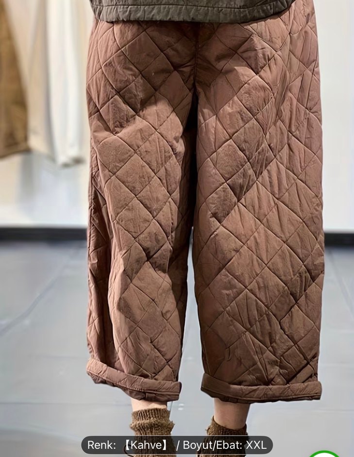 Kadın Kahverengi Bol Kesim  Pantolon - Görsel 3