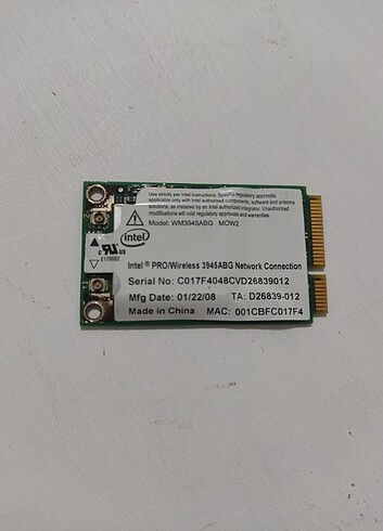 Intel 3945ABG Wifi kart
