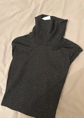 H&M Gri Parlak İnce Kadın Bluz - Görsel 3