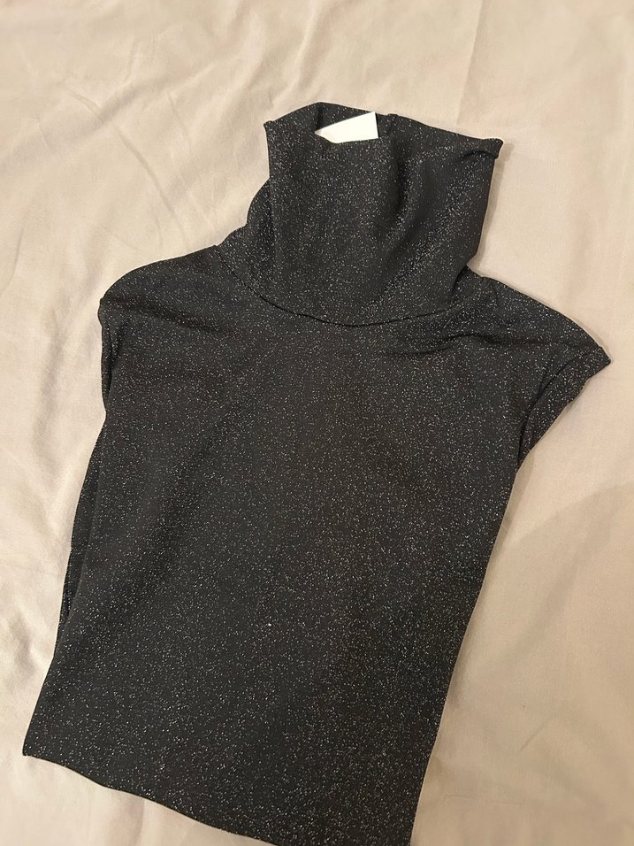 H&M Gri Parlak İnce Kadın Bluz - Görsel 3