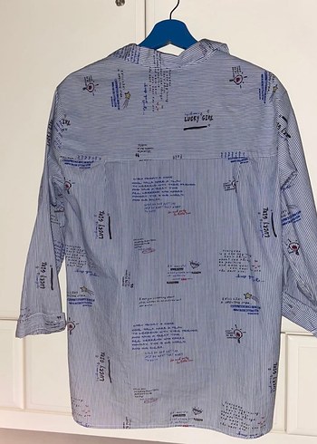 Zara Düğmeli, Baskılı, Uzun Kollu Kız çocuk/ Kadın Gömlek - Görsel 3