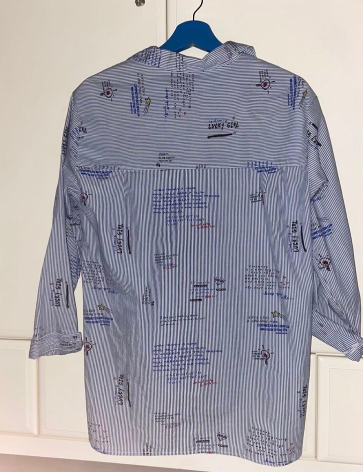 Zara Düğmeli, Baskılı, Uzun Kollu Kız çocuk/ Kadın Gömlek - Görsel 3