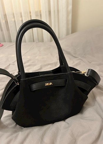 Mia Collection Siyah Süet Tokalı Kadın Çanta - Görsel 2