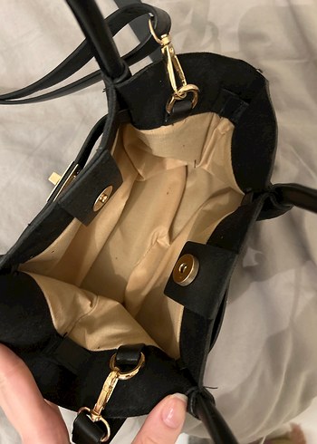 Mia Collection Siyah Süet Tokalı Kadın Çanta - Görsel 3