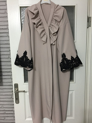 Dantelli kimono-abaya-trençkot