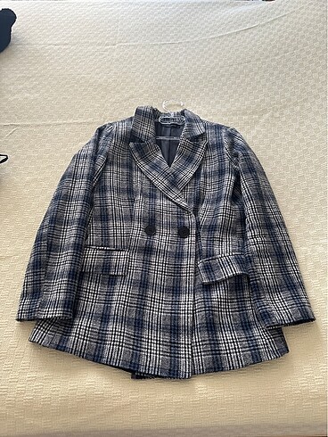 Kaşe piti kareli blazer ceket