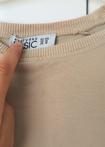 Diğer Bej Uzun Kollu Salaş Kadın Triko Elbise