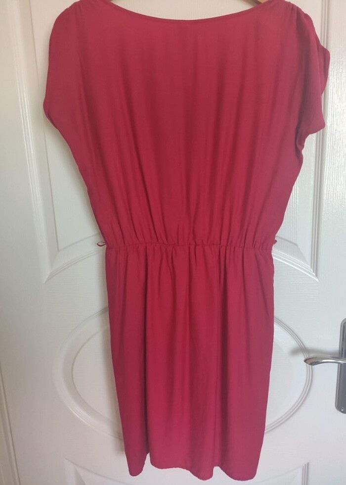 Nar Çiçeği Rengi Elbise  - Görsel 4