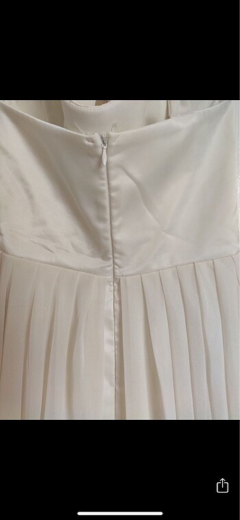 Tek Omuz Askılı Kırık Beyaz Elbise - Görsel 7