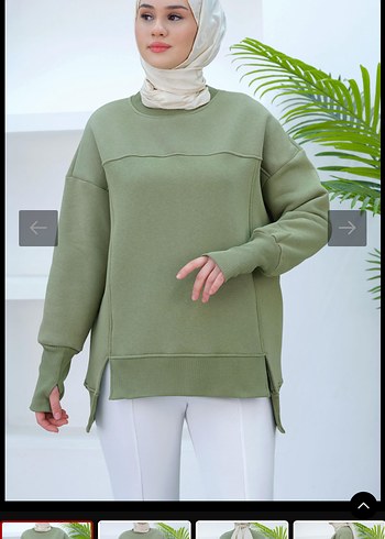 Kadın Haki Oversize Sweatshirt