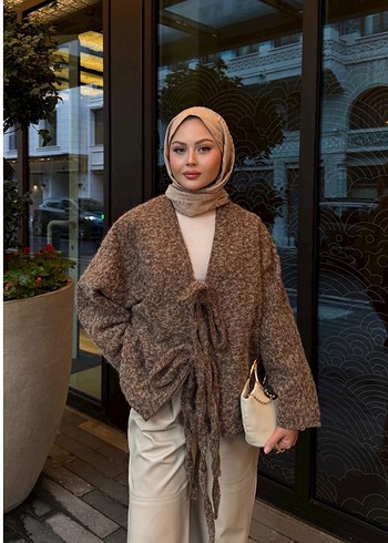 Kadın Örgü Camel Renkli Hırka